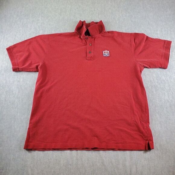Vintage NFL Alumni Shirt Mens Large Red Antigua Football Ribbed Cotton Polo - Picture 1 of 9